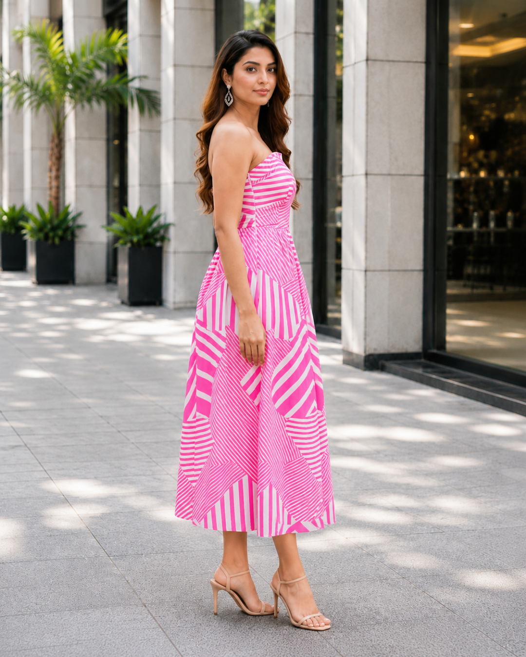 Ziva Stripe Midi Dress