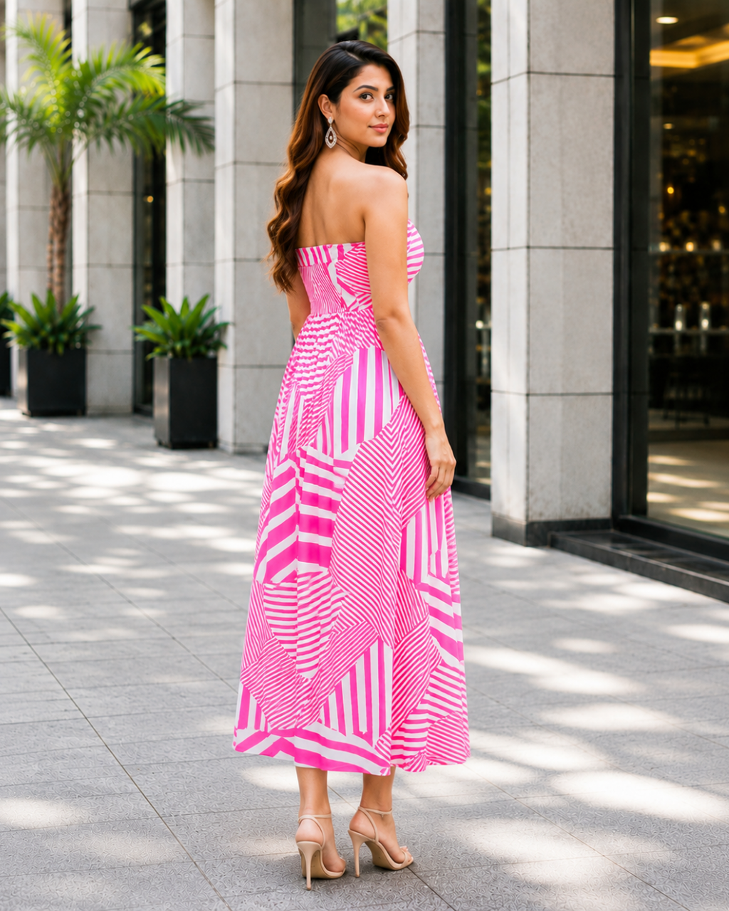 Ziva Stripe Midi Dress
