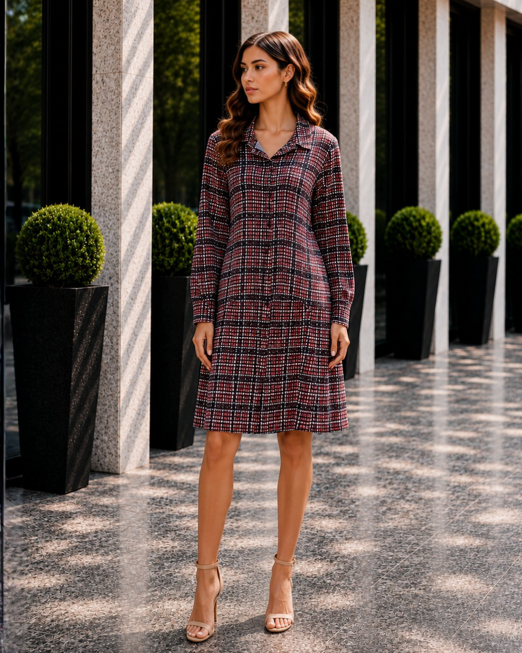 Riva Check Shirt Dress