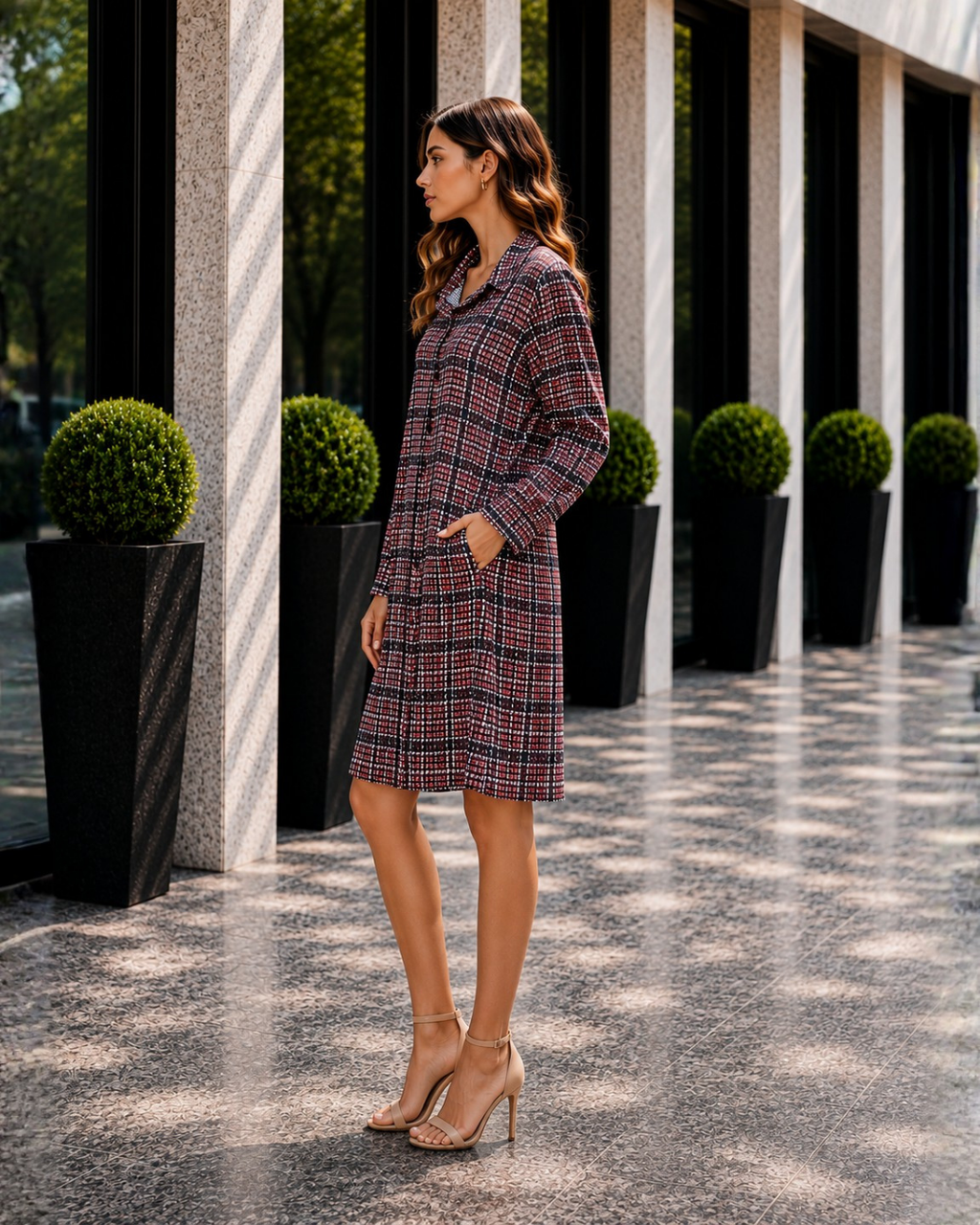 Riva Check Shirt Dress