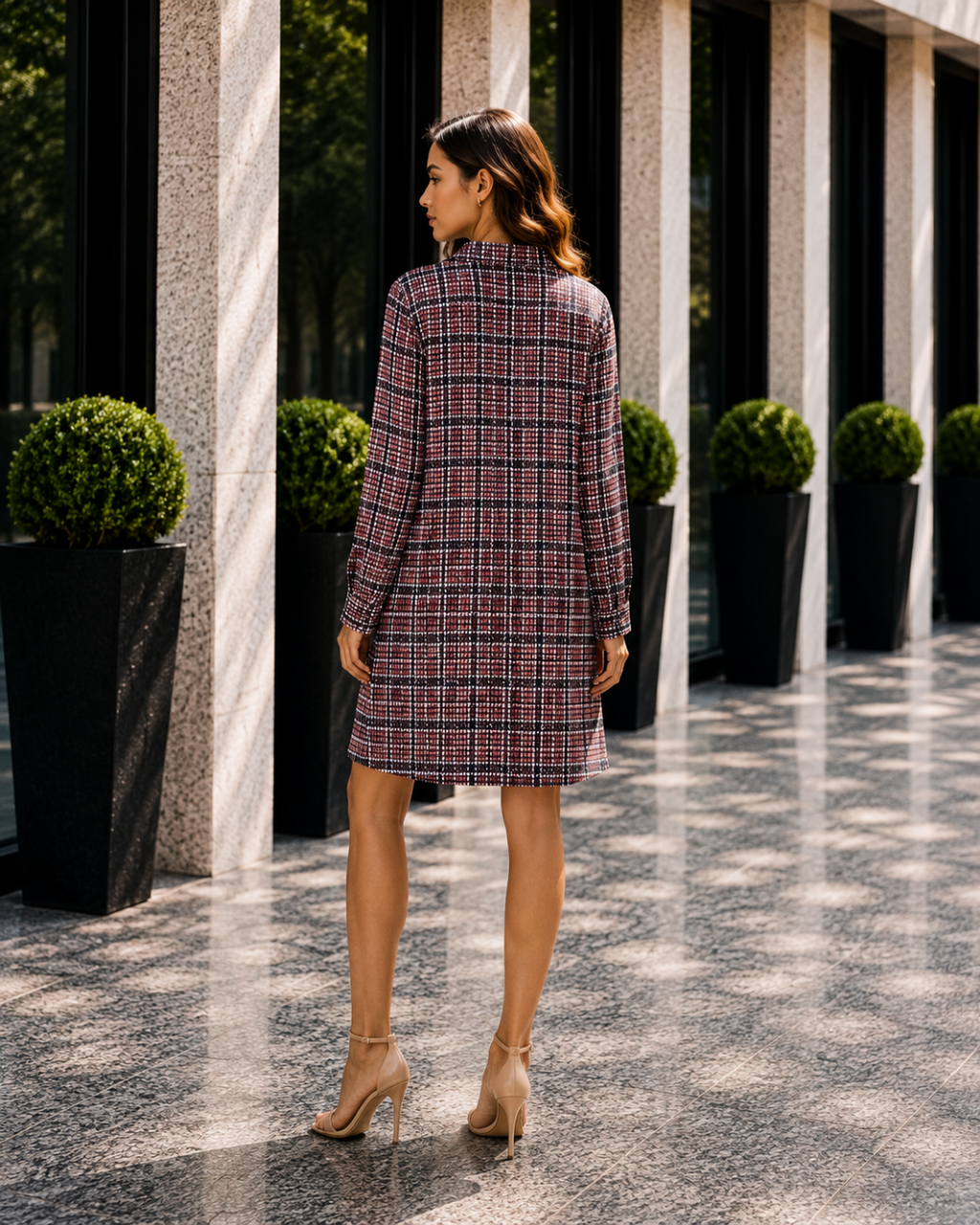 Riva Check Shirt Dress