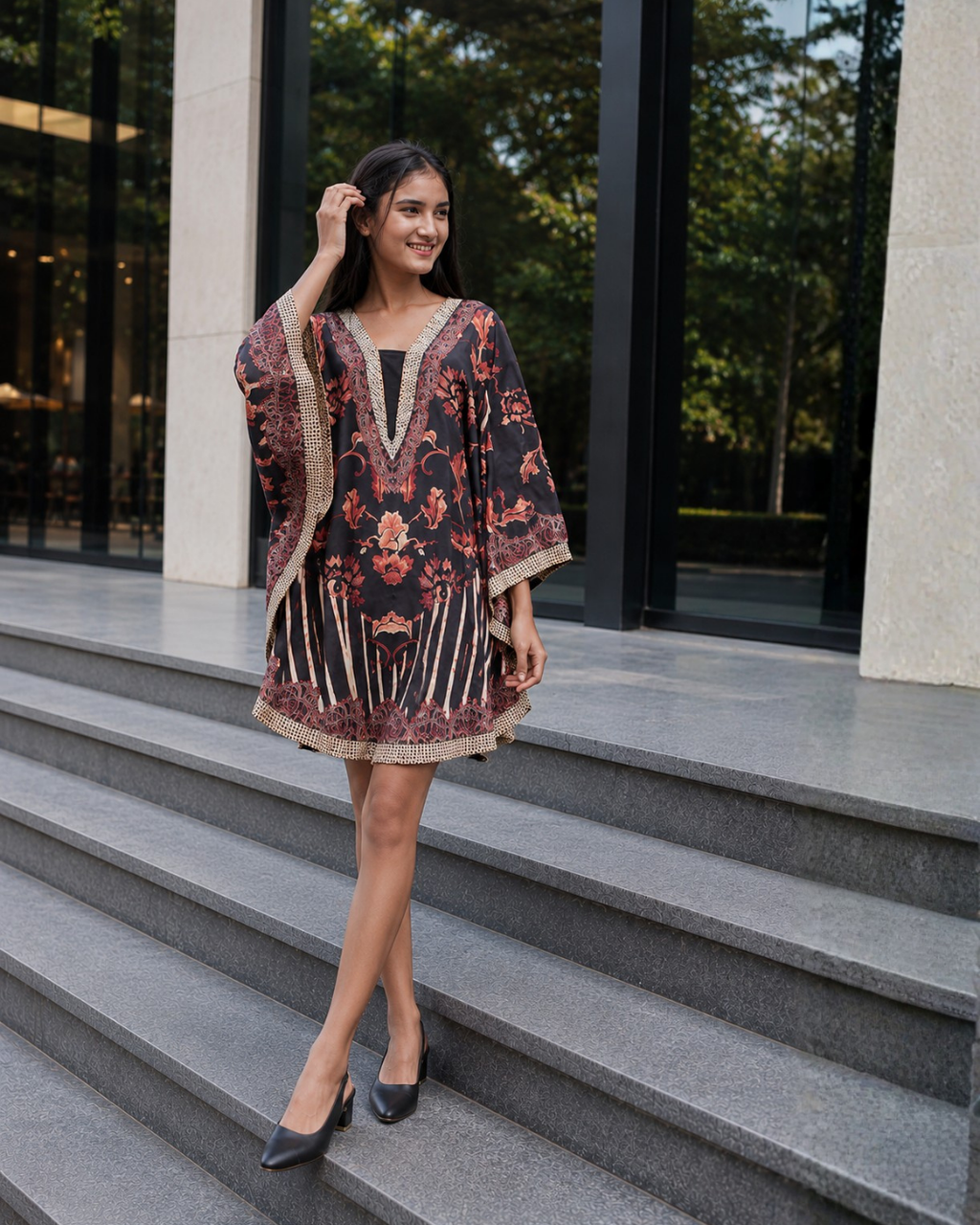 Midnight Bloom Kaftan