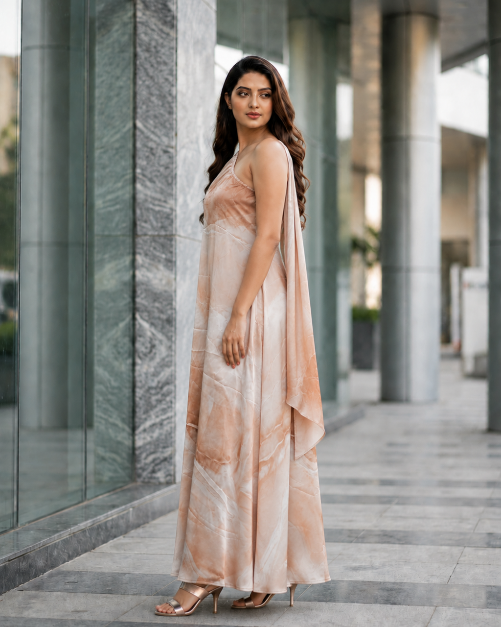 Satin Drape Dress
