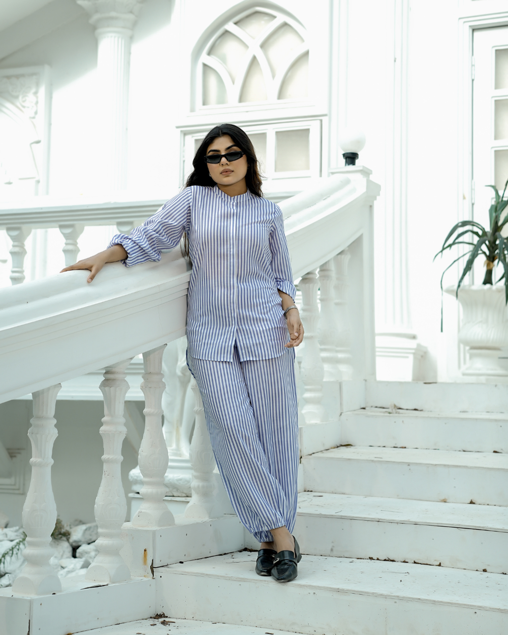 Blue Stripe Co-Ord Set