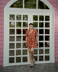 Rust Floral Mini Dress