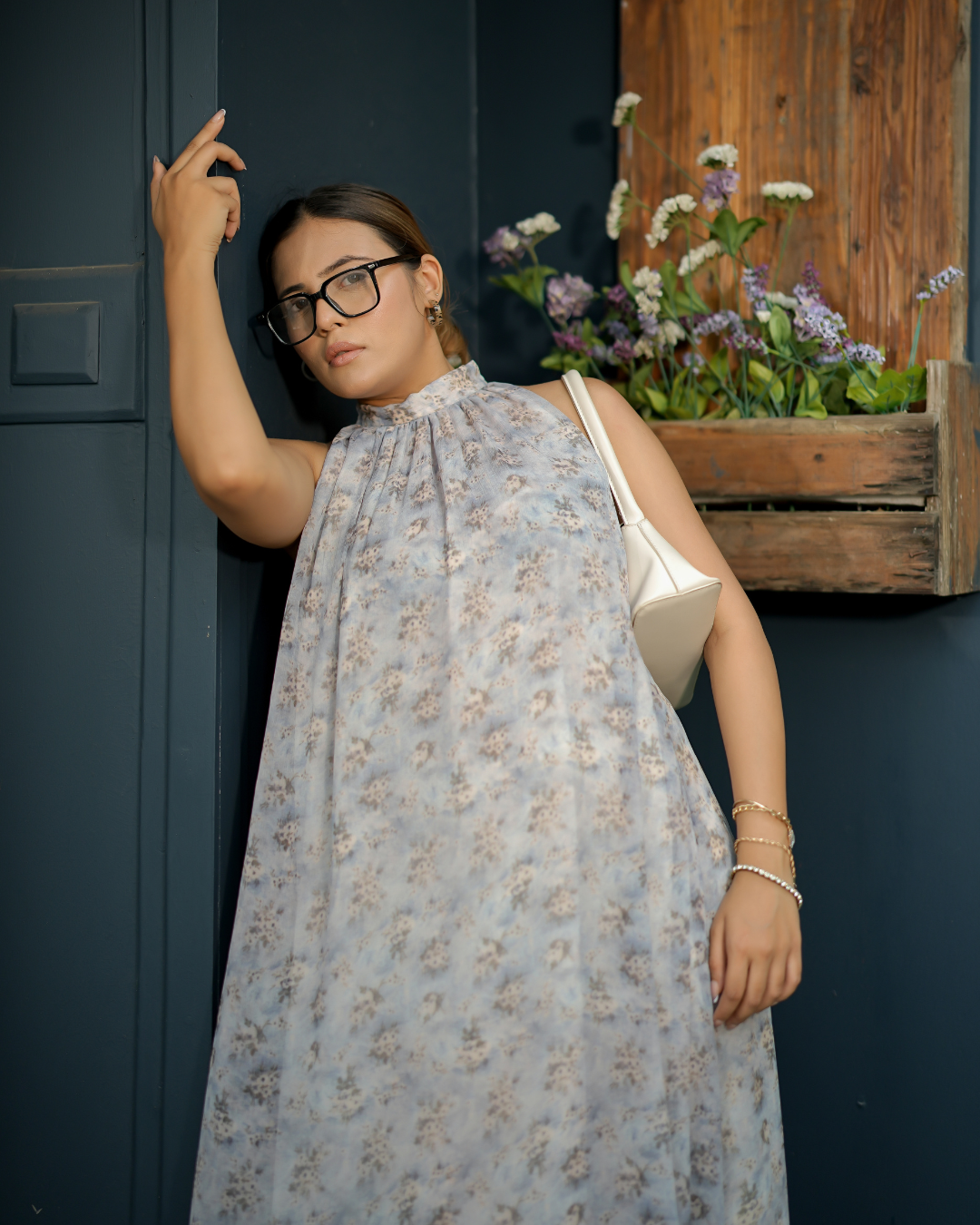 Ethereal Bloom Halter Maxi Dress