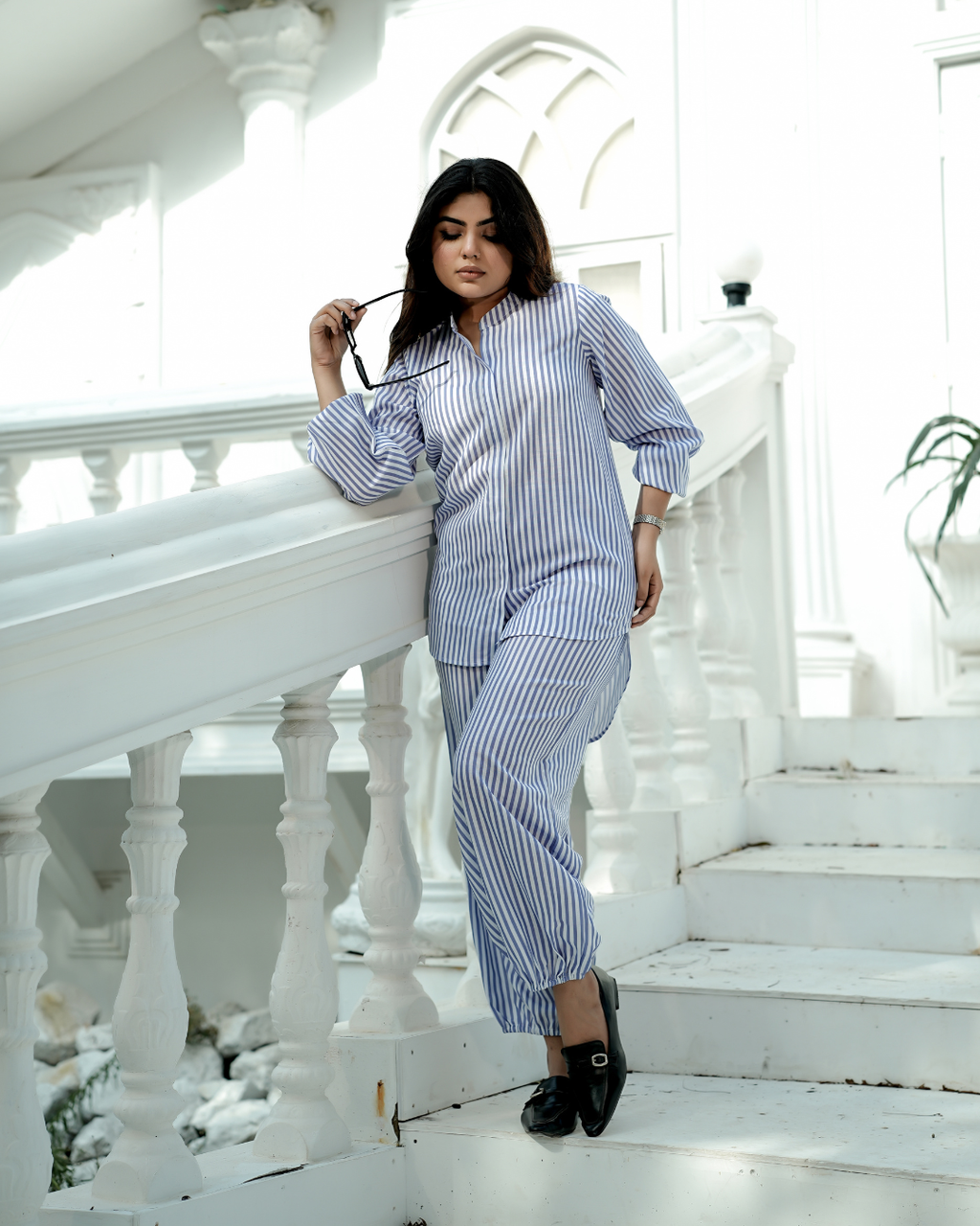 Blue Stripe Co-Ord Set