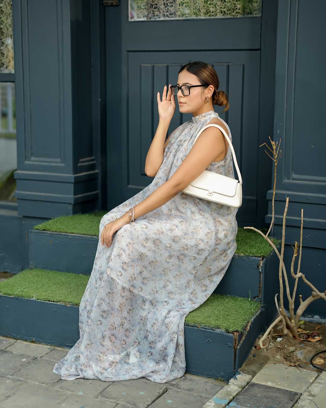 Ethereal Bloom Halter Maxi Dress